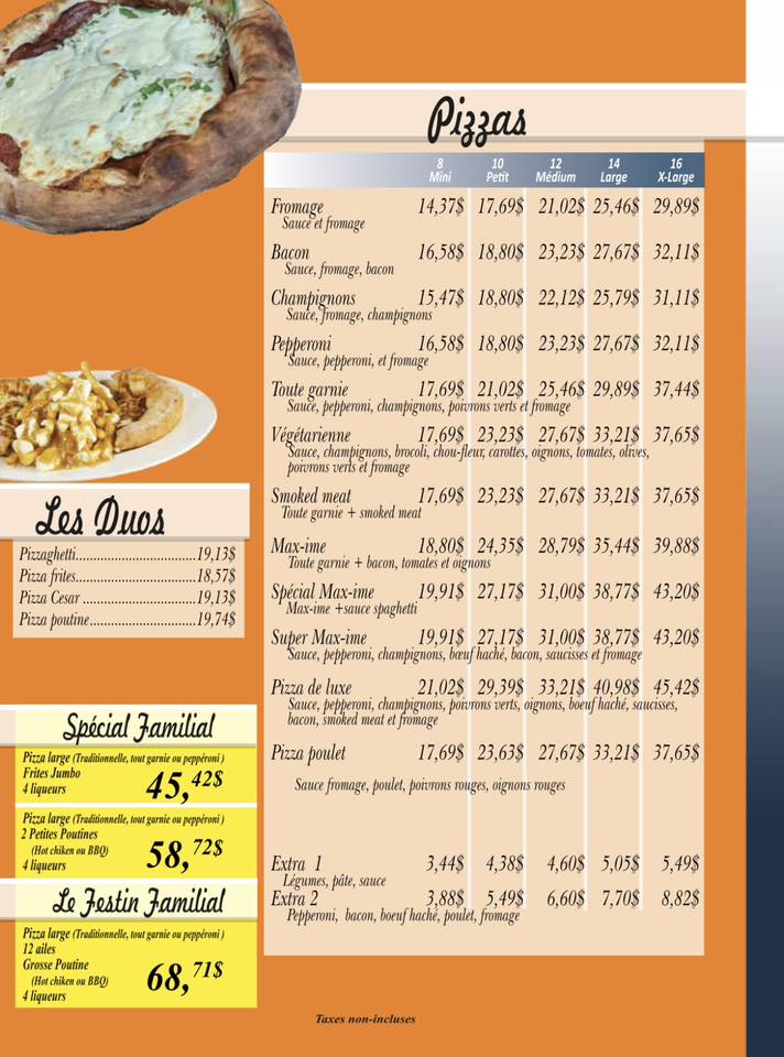 Page 4 du menu
